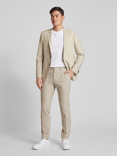 HUGO Pantalon met persplooien, model 'Hesten' Beige - 1