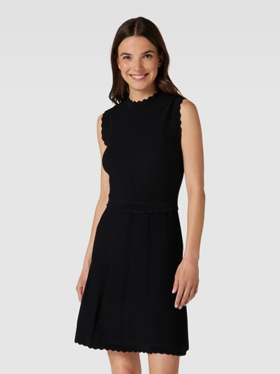 THE KOOPLES Knielanges Kleid mit Strukturmuster Black 4