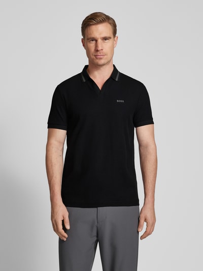 BOSS Green Poloshirt mit Label-Print Black 4