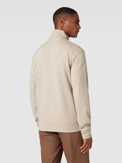 Polo Ralph Lauren Sweatshirt mit Rippenoptik und kurzem Reißverschluss Beige Melange 5