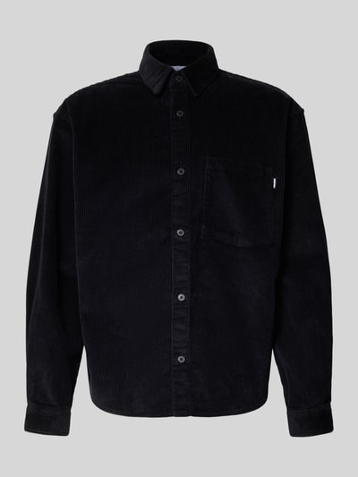 REVIEW Koszula sztruksowa o kroju regular fit z detalem z logo Czarny 2