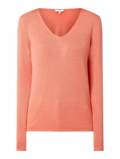 Tom Tailor Pullover aus Baumwoll-Viskose-Mix  Koralle Melange 2