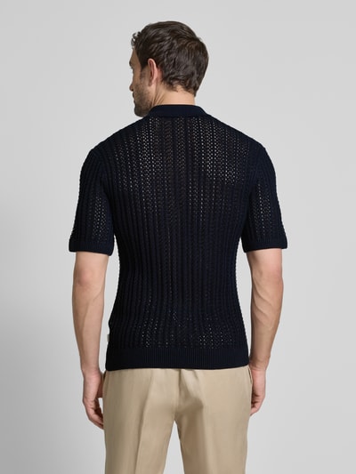 Jack & Jones Premium Poloshirt mit Strukturmuster Modell 'JOEL' Dunkelblau 5