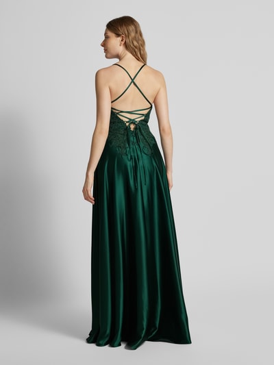 Luxuar Abendkleid mit Strasssteinbesatz Dunkelgruen 5