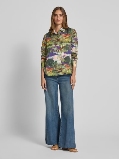 Christian Berg Woman Regular fit overhemdblouse van puur katoen met afgeronde zoom Paars - 1