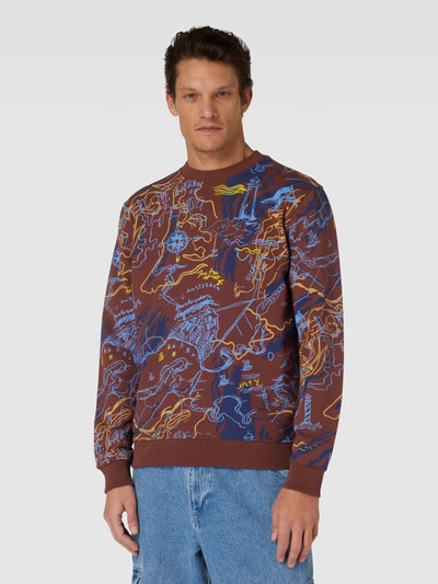 Scotch & Soda Sweatshirt in lichtbruin met all-over motief Lichtbruin - 4