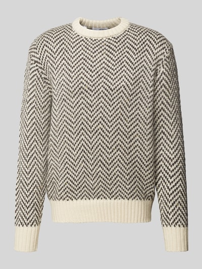 SELECTED HOMME Strickpullover mit Rundhalsausschnitt Modell 'HARRY' Offwhite 1