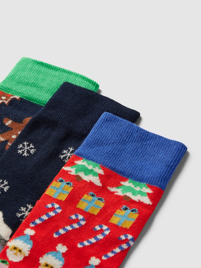 Happy Socks Skarpety we wzory na całej powierzchni Granatowy 2