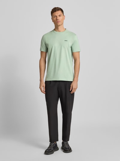 BOSS Green Regular fit T-shirt van katoenmix Mintgroen - 1
