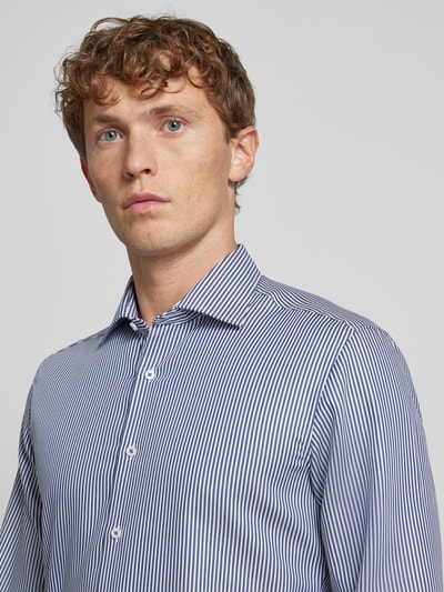 Eterna Slim fit zakelijk overhemd met haaikraag Marineblauw - 3