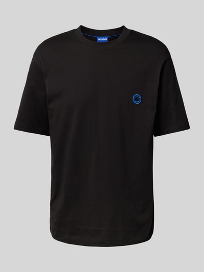 Hugo Blue T-Shirt mit Logo-Badge Modell 'Niley' Black 2