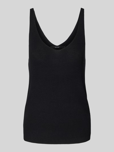 Vero Moda Top o kroju regular fit z imitacji dzianiny model ‘NEWLEX’ Czarny 2