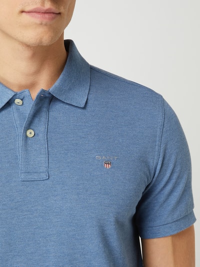 Gant Regular fit poloshirt van katoen  Jeansblauw gemêleerd - 3