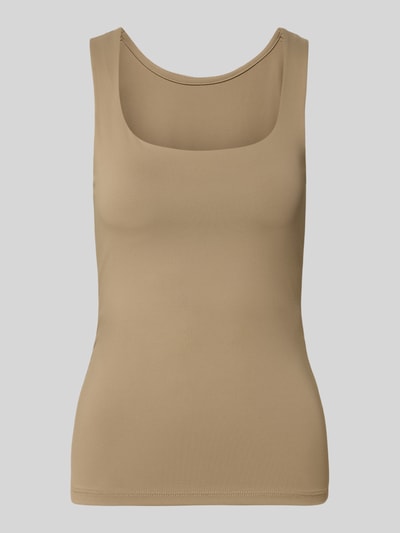Produktfoto, Slim Fit Tank Top mit U-Ausschnitt Modell 'LULA' von Pieces, Optik: Unifarben, Passform: Slim-Fit, breite Träger, Damen Top