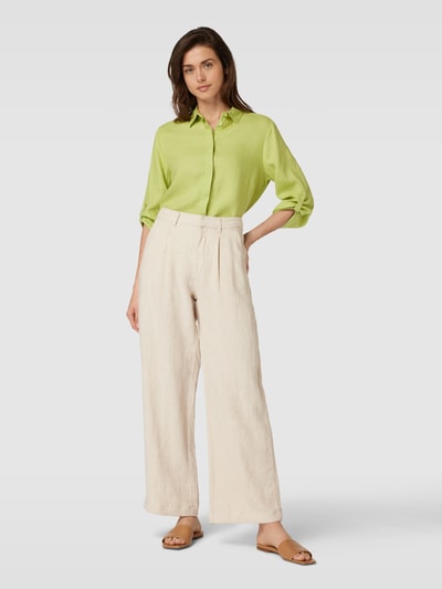 Knowledge Cotton Apparel Spodnie z szerokimi nogawkami w jednolitym kolorze Piaskowy melanż 1