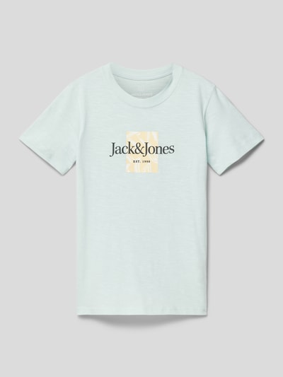 Jack & Jones T-shirt z okrągłym dekoltem model ‘JORLAFAYETTE’ Miętowy 1