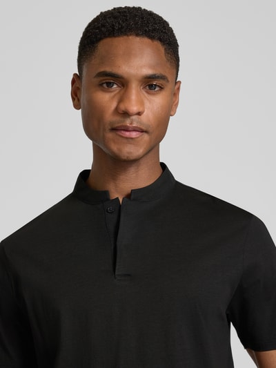 DRYKORN Slim Fit Poloshirt mit Stehkragen Modell 'LOUIS' Black 3