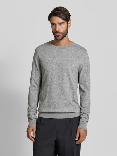 SELECTED HOMME Regular Fit Strickpullover aus reiner Baumwolle Modell 'BERG' Hellgrau 4