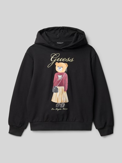 Guess Oversized hoodie met logostitching, model 'Active' Zwart - 1