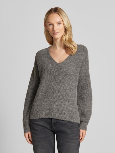 Vero Moda Loose fit gebreide pullover met wol, model 'DESMA' Middengrijs - 4