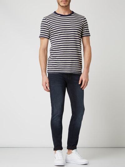 Jack & Jones Jeansy o kroju skinny fit z dodatkiem streczu model ‘Liam’ Ciemnoniebieski 1