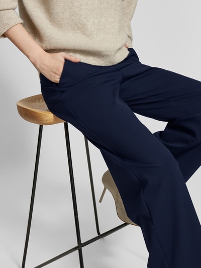 Raffaello Rossi Regular fit stoffen broek met elastische band, model 'PALINA' Marineblauw - 3