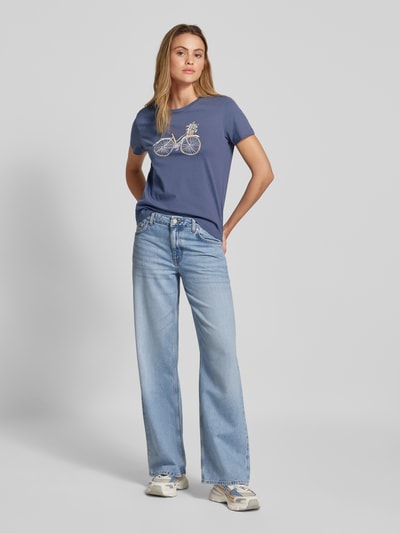 Jake*s Casual T-Shirt mit Rundhalsausschnitt Jeansblau 1