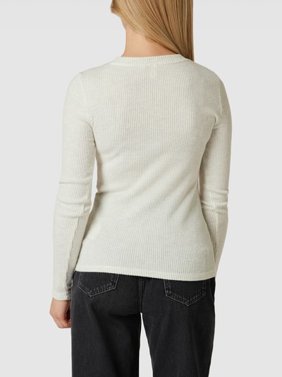 QS by s.Oliver Shirt met lange mouwen in riblook Offwhite - 5