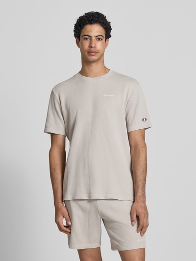 Champion T-Shirt mit Strukturmuster und Label-Stitchings Beige 4