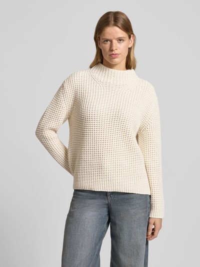 Marc O'Polo Denim Regular fit pullover met turtleneck van katoenmix Offwhite - 4