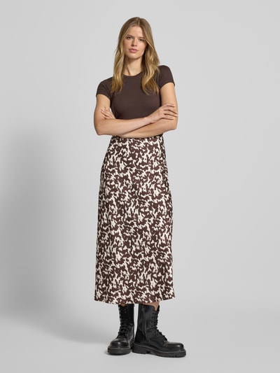 Only Knielange rok met all-over motief, model 'CHIGO' Ecru - 1