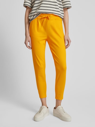ICHI Tapered fit stoffen broek met verkort model, model 'KATE' Oranje - 4