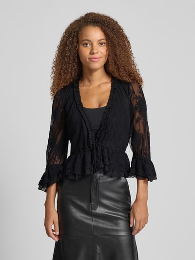 Bardot Regular Fit Bluse aus Mesh mit V-Ausschnitt Black 4