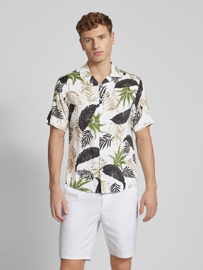 Only & Sons Regular fit vrijetijdsoverhemd met all-over print, model 'WAYNE LIFE' Offwhite - 4