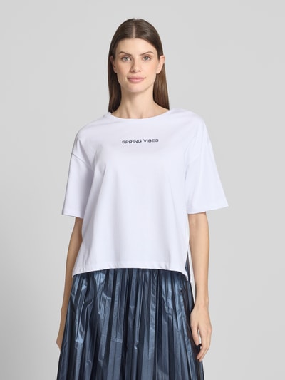 Smith and Soul Boxy fit T-shirt met stitching en ronde hals Wit - 4