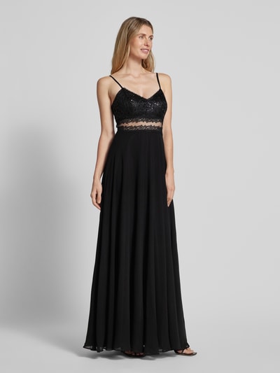 V.M. Abendkleid mit Paillettenbesatz Black 1