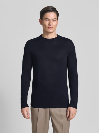 Marc O'Polo Slim Fit Pullover aus reiner Baumwolle Marc O'Polo × DFB Travel Collection Dunkelblau 4