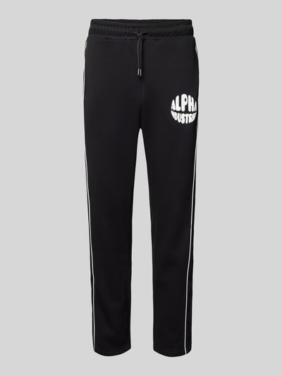 Alpha Industries Regular Fit Sweatpants mit Label-Print Black 2