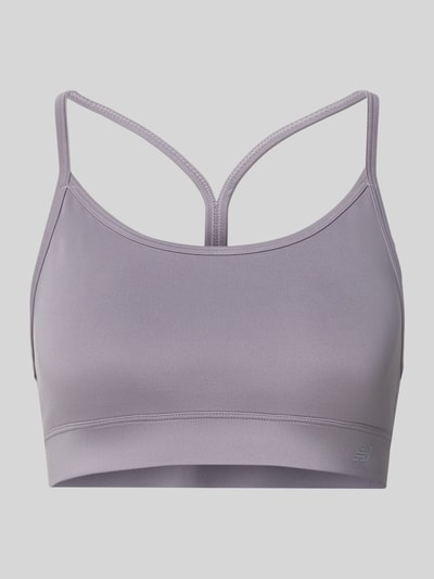 New Balance Yoga BH mit rückseitigem Cut Out Mittelgrau 1