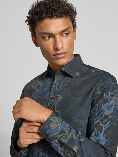 OLYMP No. Six Regular Fit Freizeithemd mit floralem Allover-Print Oliv 3