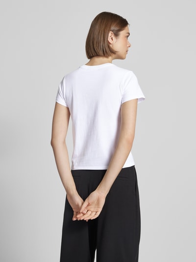 Review T-Shirt mit Label-Print Weiss 5