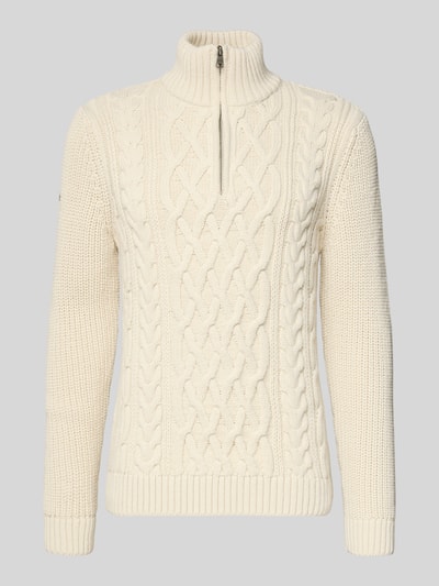 Superdry Strickpullover mit gerippten Abschlüssen Offwhite 2