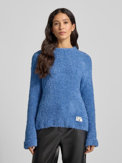 ICHI Regular fit pullover met wol, model 'Larisa' Rookblauw - 4