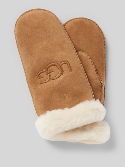 UGG Handschuhe aus Schafsfell mit Label-Stitching Camel 1