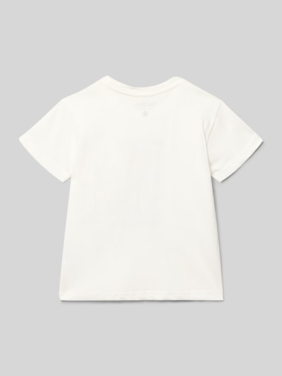 Produktfoto, Kinder T-Shirt mit Motiv-Print von Blue Seven in Weiß, Reine Baumwolle, Regular-Fit, Rundhalsausschnitt, Rückenlänge 39 cm bei Größe 116.