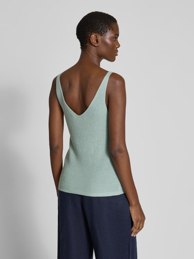 Vero Moda Regular fit tanktop in gebreide look, model 'NEWLEX' Rietgroen - 5
