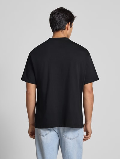 Calvin Klein Jeans Regular Fit T-Shirt mit Logo-Stitching Modell 'Micro' Black 5