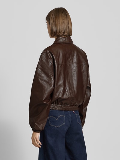 JJXX Jacke in Leder-Optik Modell 'JODY' Dunkelbraun 5