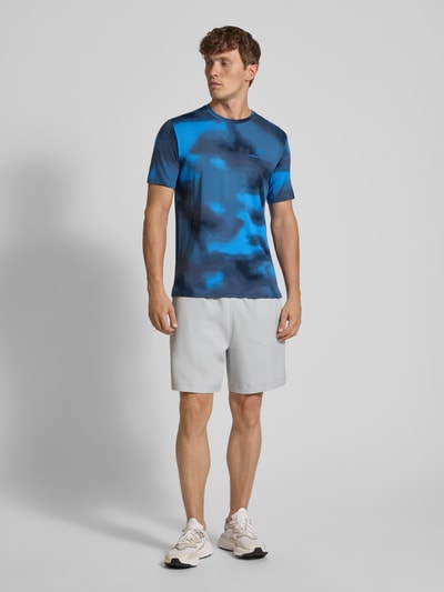 Under Armour T-shirt met labelprint Rookblauw - 1