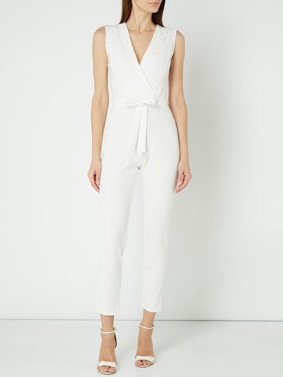 Lipsy Jumpsuit mit Spitzenbesatz Ecru 1